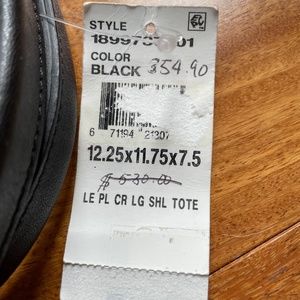 Black leather Longchamp large tote bag